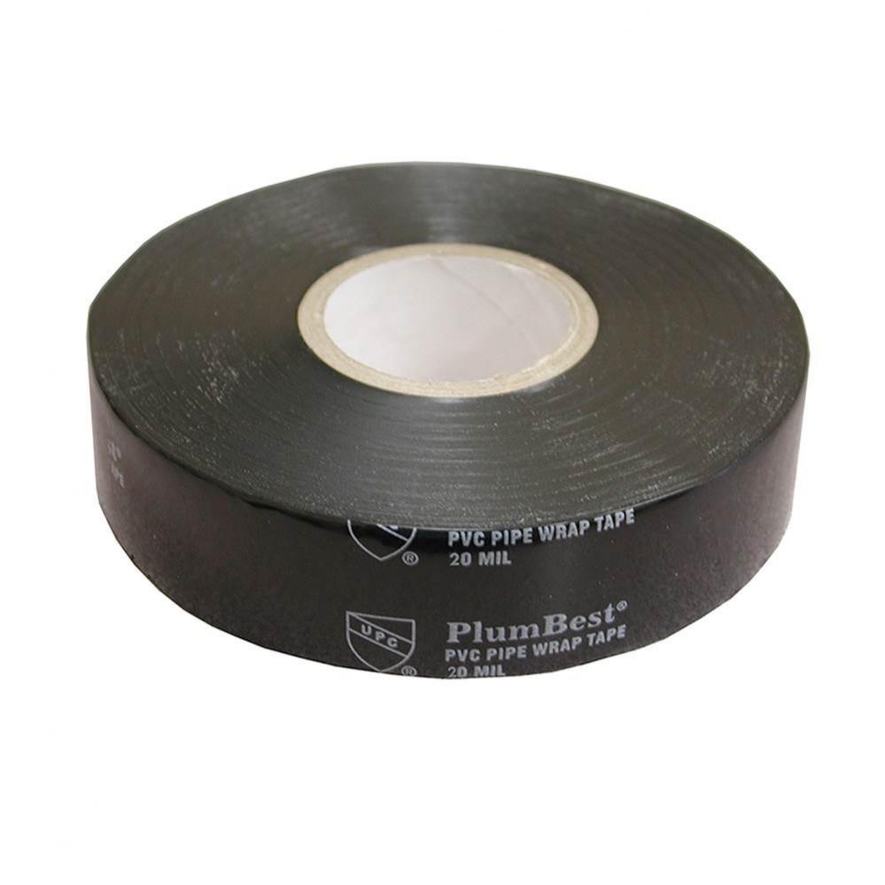 1'' x 100'' Black Pipe Wrap Tape, 20 mil, Carton of 48