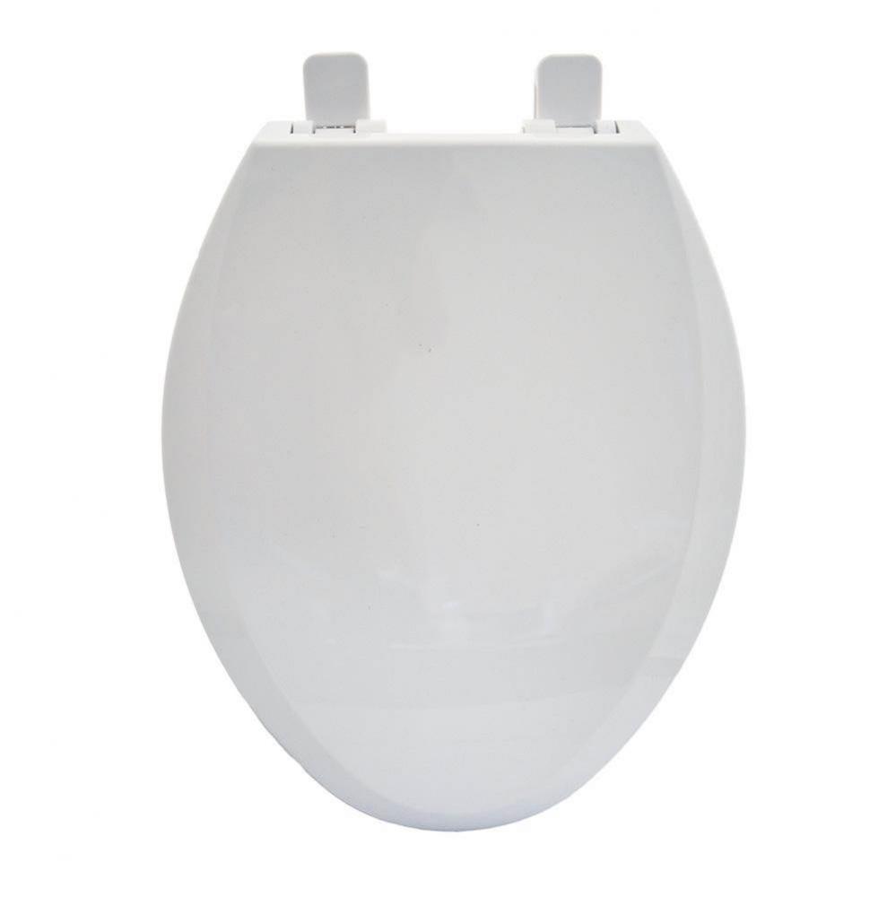 All in the Family Training Slow-Close Premium Plastic Toilet Seat, White, Elongated Closed Front w