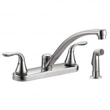 Jones Stephens 1558001 - Chrome Plated Two Handle Kitchen Faucet with Spray