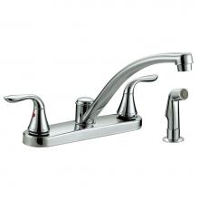 Jones Stephens 1558002 - Stainless Steel Two Handle Kitchen Faucet with Spray