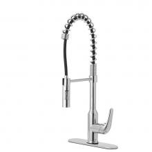 Jones Stephens 1559070 - Chrome Plated Spring Neck Pull-Down Kitchen Faucet