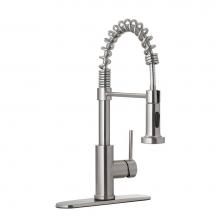 Jones Stephens 1559273 - Stainless Steel Spring Neck Pull-Down Kitchen Faucet