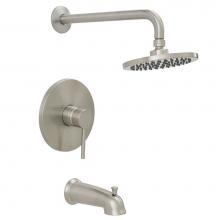 Jones Stephens 1559281 - Brushed Nickel Tub/Shower Faucet with Rain Shower Head, Trim Only