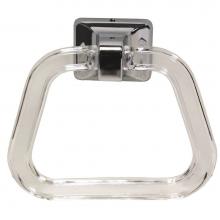 Jones Stephens 97892 - CONCEALED SQUARE CHROME LUCITE RING TOWEL HOLDER