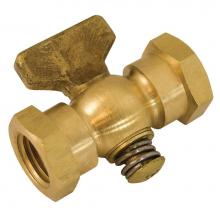 Jones Stephens A11005 - 1/4'' x 1/4'' Satin Brass Air Cock Female x Female, Lever Handle, Round Should