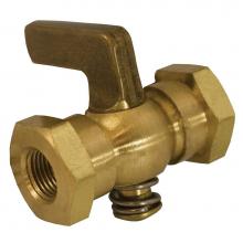 Jones Stephens A11007 - 1/4'' x 1/4'' Satin Brass Air Cock Female x Female, Tee Handle, Round Shoulder