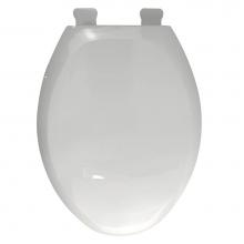 Jones Stephens 153632 - Premium Plastic Seat, White, Elongated Closed Front with Cover and Adjustable QuicKlean Hinge