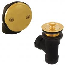 Jones Stephens B07106 - Schedule 40 ABS Two-Hole Polished Brass Lift and Turn Direct T-Waste, Half Kit - No Pipe or Elbow