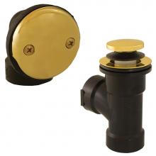 Jones Stephens B07108 - Schedule 40 ABS Two-Hole Polished Brass Toe Touch Direct T-Waste, Half Kit - No Pipe or Elbow Incl