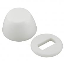 Jones Stephens C02103 - 50 Pairs of White Round Closet Bolt Caps with Washer, Bagged in Pairs