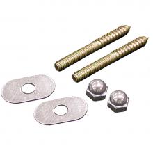 Jones Stephens C02200 - 50 Pairs of 1/4'' x 2-1/2'' Brass Plated Closet Screws with Oval Washers and N