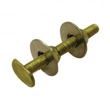 Jones Stephens C02996 - Elite 50 Pair Pack of 1/4'' x 3-1/2'' Solid Brass Closet Bolts with 4 Round Wa