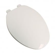 Jones Stephens C101100 - Builder Grade Plastic Toilet Seat, White, Elongated Closed Front with Cover