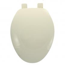 Jones Stephens C101101 - Builder Grade Plastic Toilet Seat, Bone, Elongated Closed Front with Cover