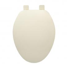 Jones Stephens C101102 - Builder Grade Plastic Toilet Seat, Biscuit, Elongated Closed Front with Cover
