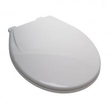 Jones Stephens C1106S00 - Slow-Close Standard Plastic Seat, White, Round Closed Front with Cover