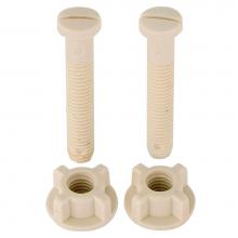 Jones Stephens C200PHB - Plastic Replacement Bolts and Nuts for Top Mount Toilet Seat Hinges, White