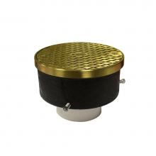 Jones Stephens C33446 - 4'' Adjustable PVC Cleanout for Plastic Pipe Hub with 6-3/16'' Polished Brass