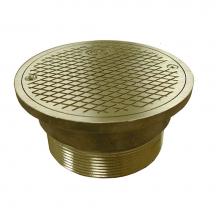 Jones Stephens C37808 - 4'' Metal Cleanout Spud with 6'' Polished Brass Round Cover