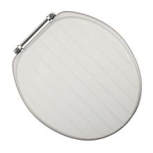 Jones Stephens C3B4R400CH - Deluxe Sculpted Molded Wood Seat, White Bead Board, Chrome Hinge, Round Closed Front with Cover