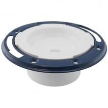 Jones Stephens C52340 - 3'' x 4'' Plumbfit PVC Closet Flange with Metal Ring and Knockout