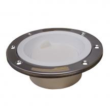 Jones Stephens C57045 - 3'' x 4'' PVC Closet Flange with Stainless Steel Ring and Knockout