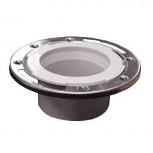 Jones Stephens C57134 - 3'' x 4'' Plumbfit PVC Closet Flange with Stainless Steel Ring less Knockout