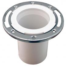 Jones Stephens C57334 - 3'' x 4'' Plumbfit PVC Closet Flange with Stainless Steel Ring less Knockout
