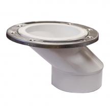 Jones Stephens C57434 - 3'' x 4'' Offset Plumbfit PVC Closet Flange with Stainless Steel Ring less Kno