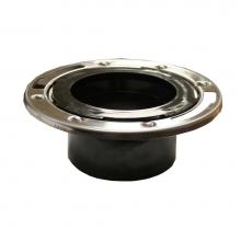 Jones Stephens C58134 - 3'' x 4'' Plumbfit ABS Closet Flange with Stainless Steel Ring less Knockout