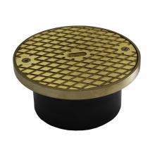 Jones Stephens C60045 - 4'' ABS General Purpose Access Fitting with 6'' Polished Brass Cover with Ring