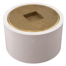 Jones Stephens C61234 - 3'' x 4'' PVC Fit-Flush Cleanout with 3'' IPS Brass Countersunk Plug