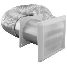 Jones Stephens D04009 - 4'' x 8'' Flex Aluminum Duct with Louvered Hood and 2 Metal Clamps