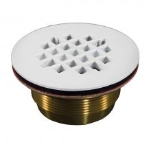 Jones Stephens D40440 - 2'' No Caulk Shower Stall Drain with Brass Body and White Epoxy Coated Stainless Steel S