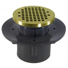 Jones Stephens D49327 - 2'' x 3'' Heavy Duty PVC Slab Drain Base with 3-1/2'' Plastic Spud a