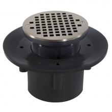 Jones Stephens D49329 - 2'' x 3'' Heavy Duty PVC Slab Drain Base with 3-1/2'' Plastic Spud a