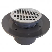 Jones Stephens D49411 - 3'' x 4'' Heavy Duty PVC Slab Drain Base with 3'' Plastic Spud and 6