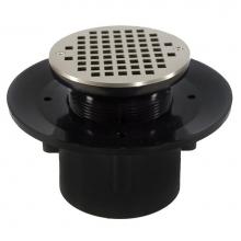 Jones Stephens D49508 - 4'' Heavy Duty ABS Slab Drain Base with 3'' Plastic Spud and 6'' Nic