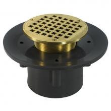 Jones Stephens D49519 - 4'' Heavy Duty PVC Slab Drain Base with 3'' Metal Spud and 5'' Polis
