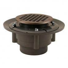 Jones Stephens D4991WB - Old World Bronze 3'' x 4'' Heavy Duty Shower Drain with 3-1/2'' Spud