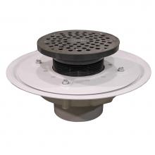 Jones Stephens D50038 - 3'' Heavy Duty PVC Drain Base with 3-1/2'' Plastic Spud and 6'' Stai