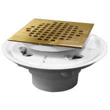 Jones Stephens D50152 - 2'' x 3'' PVC Shower Drain/Floor Drain with Brass Tailpiece and 4''