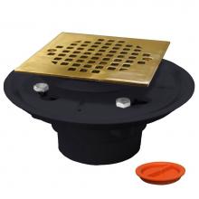Jones Stephens D50152TP - 2'' x 3'' PVC Shower Drain/Floor Drain with Brass Tailpiece and 4''