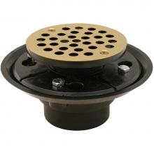 Jones Stephens D50302 - 2'' x 3'' ABS Shower Drain/Floor Drain with 4'' Polished Brass Round