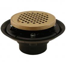 Jones Stephens D50333 - 2'' x 3'' ABS Shower Drain/Floor Drain with 4'' Polished Brass Cast