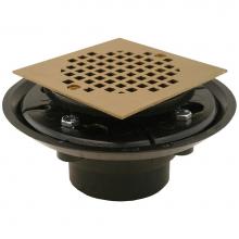 Jones Stephens D50335 - 2'' x 3'' ABS Shower Drain/Floor Drain with 4'' Polished Brass Cast