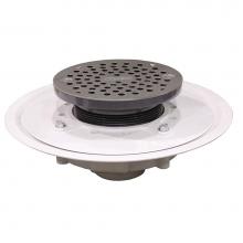 Jones Stephens D50340 - 2'' Heavy Duty PVC Drain Base with 4'' Plastic Spud and 6'' Stainles