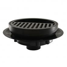 Jones Stephens D50386 - 2'' Heavy Duty Traffic ABS Floor Drain with Half Plastic Grate and Ring
