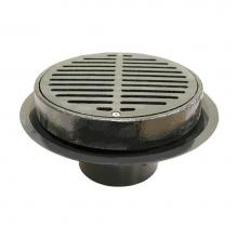 Jones Stephens D50389 - 2'' Heavy Duty Traffic ABS Floor Drain with Full Cast Iron Grate and Ring and Cast Iron