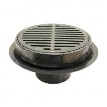 Jones Stephens D50393 - 3'' Heavy Duty Traffic ABS Floor Drain with Full Cast Iron Grate and Ring